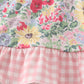 Pink floral bow ruffle shorts set