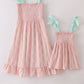 Pink floral smocked mom&me dress