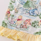 Yellow character print ruffle shorts set