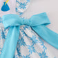 Blue character embroidery bloomer set