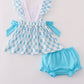 Blue character embroidery bloomer set