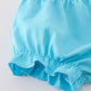 Blue character embroidery bloomer set