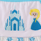 Blue character embroidery ruffle tiered dress