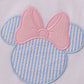 Blue character applique bow ruffle shorts set