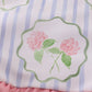 Floral stripe ruffle swimsuit UPF50+