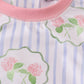 Floral stripe long sleeve swimsuit UPF50+