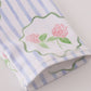 Floral stripe long sleeve swimsuit UPF50+