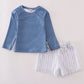 Blue stripe boy swimsuit UPF50+