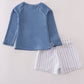 Blue stripe boy swimsuit UPF50+