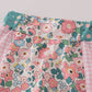 Pink floral print 2pc active tank legging set