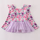 Purple floral swiss dot leotard