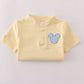 Yellow character applique shorts set