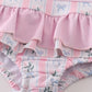 Pink bow embroidery swimsuit set UPF50+