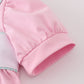 Pink teapot embroidery puff sleeve shorts set