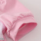 Pink teapot embroidery puff sleeve dress