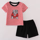 Red Georgia bulldog sequin stripe shorts set
