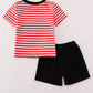 Red Georgia bulldog sequin stripe shorts set