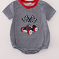 Navy stripe racing car embroidery bubble