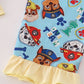 Blue character print ruffle pajamas set