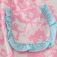 Pink strawberry milk cow embroidery ruffle dress