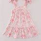 Pink bow print ruffle mom&me dress
