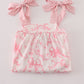Pink bow print ruffle mom&me dress