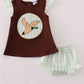 Brown duck applique bloomer set
