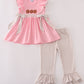 Pink football french knot pants set