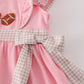 Pink football french knot pants set