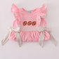 Pink football french knot ruffle dress