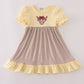 Highland cow applique ruffle dress