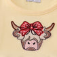 Highland cow applique ruffle dress