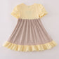 Highland cow applique ruffle dress