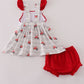 Red tractor embroidery bloomer set
