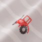 Red tractor embroidery ruffle dress