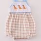 Beige puppy embroidery gingham bubble