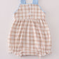 Beige puppy embroidery gingham bubble