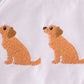 Beige puppy embroidery gingham bloomer set