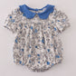 Blue vintage floral print bubble