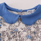 Blue vintage floral print bloomer set