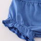 Blue vintage floral print bloomer set