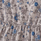 Blue vintage floral print tiered mom dress