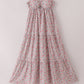 Purple floral print tiered mom&me dress