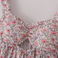 Purple floral print tiered mom&me dress