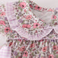 Purple floral print tiered mom&me dress