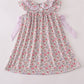 Purple floral print tiered mom&me dress