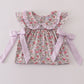 Purple floral print tiered mom&me dress
