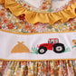 Highland cow embroidery ruffle pants set