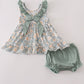 Fall floral print ruffle bloomer set