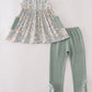 Fall floral print ruffle pants set